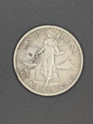1907-S Philippines One Peso KM#172 .800 Silver US Administration VF/XF Details