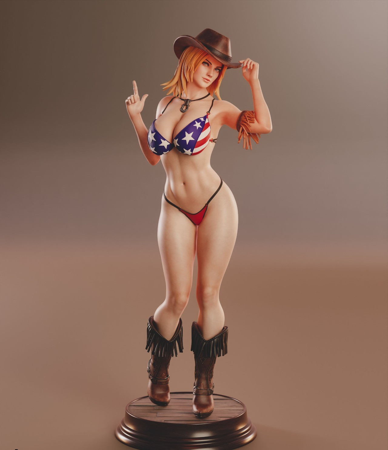 Custom 3D Printed Tina Armstrong Figure Dead or Alive (25cm) Hand-Painted Statue