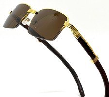 Hip Hop Sunglasses Men Shades Designer Fashion Square Rimless Gold Silver Frame