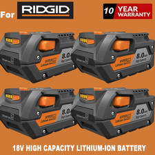 PACK For Ridgid R840087 8.0Ah Lithium Battery Rigid 18Volt R840085 Power Tools