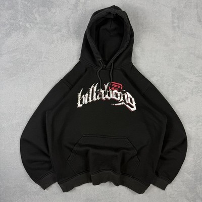 Vintage Billabong 2000's Y2K Black Gothic Spellout Size Medium Pullover Hoodie