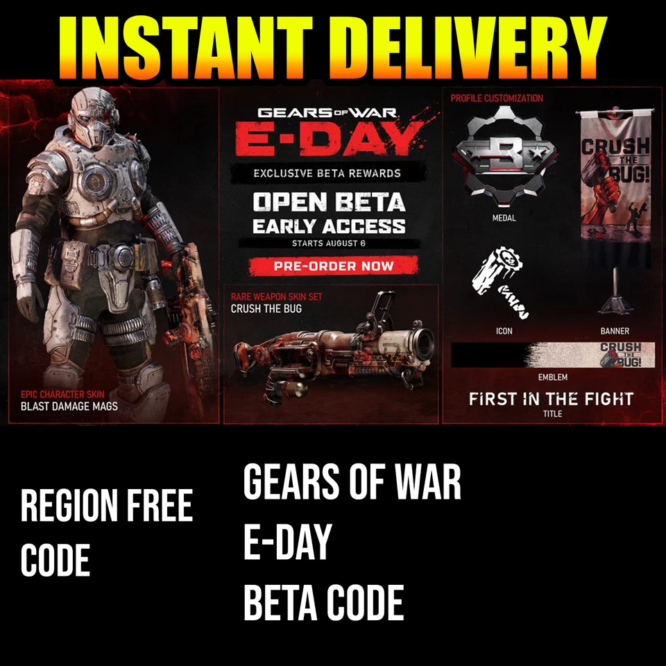 Gears Of War E Day Early Access Beta Code | PC / XBOX ONLY | 5 min DELIVERY - Image 1 of 1