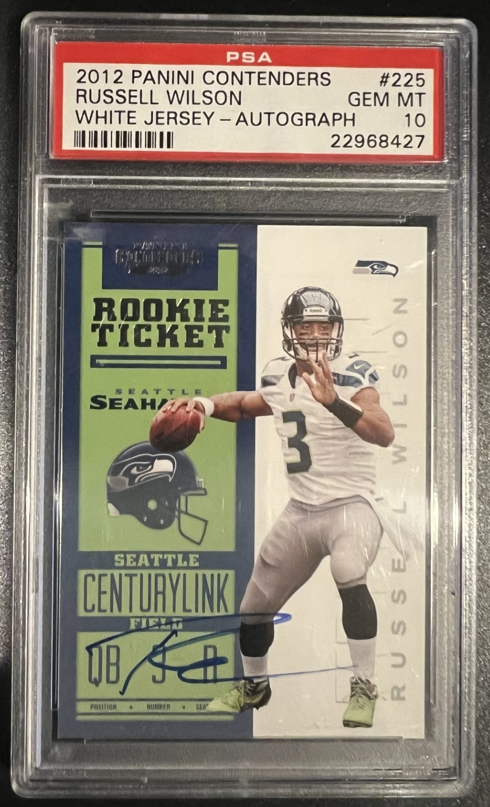 Russell Wilson Panini Contenders #225 White Jersey-Autograph