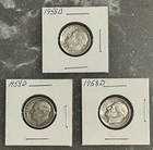 3 1958 D ROOSEVELT DIMES, CIRCULATED, UNGRADED
