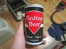 Clean Redtop 12 Oz Straight Steel Pull Tab Beer Can Associated 3 Cities 113-10