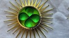 Lot of 6 1968 Panaura Green Gold Starburst Plastic and Foil Christmas Ornaments — photo 3