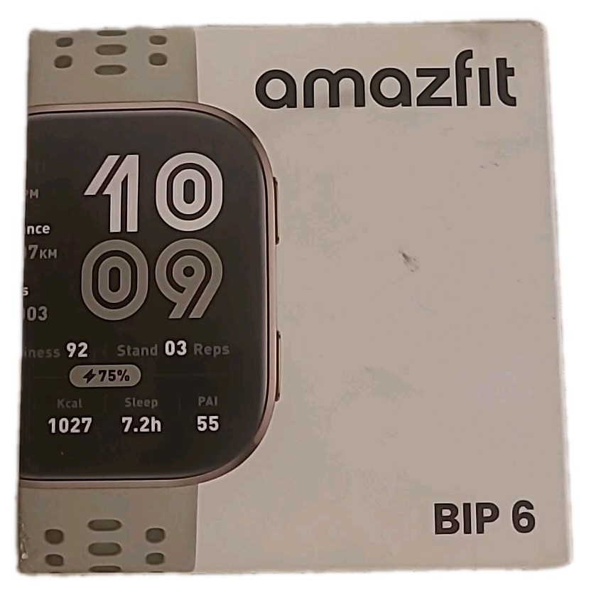 Amazfit Bip 6 50mm Diagonal Health and Fitness Tracker Watch (Stone)