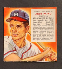 1953 Red Man Tobacco #9 Andy Pafko Braves no tab EX+