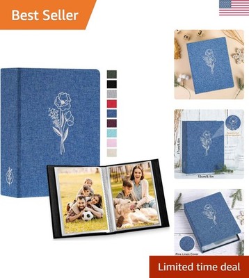 Photo Album 4x6 50 Pictures 2 Packs, Small Mini Capacity Linen Photo Book Set...