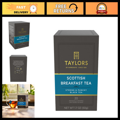 Scottish Breakfast Black Tea Bags, Strong & Malty, 120 Individually Wrapped Teab