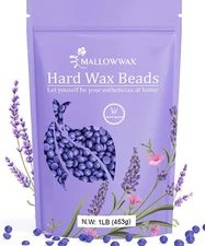 Hard Wax Beads, Beans for Hair Removal, Natural Lavender, Purple 