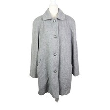 Vintage Herman Kay Heather Grey Wool Mid-Length Coat Womens 12