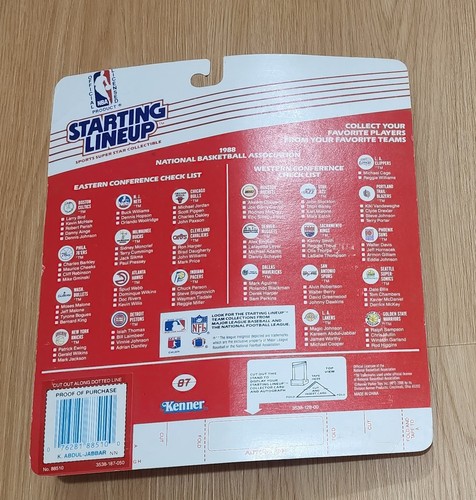 1988 Kenner Starting Lineup Kareem Abdul Jabba Figure & Card - Sealed - Picture 2 of 4