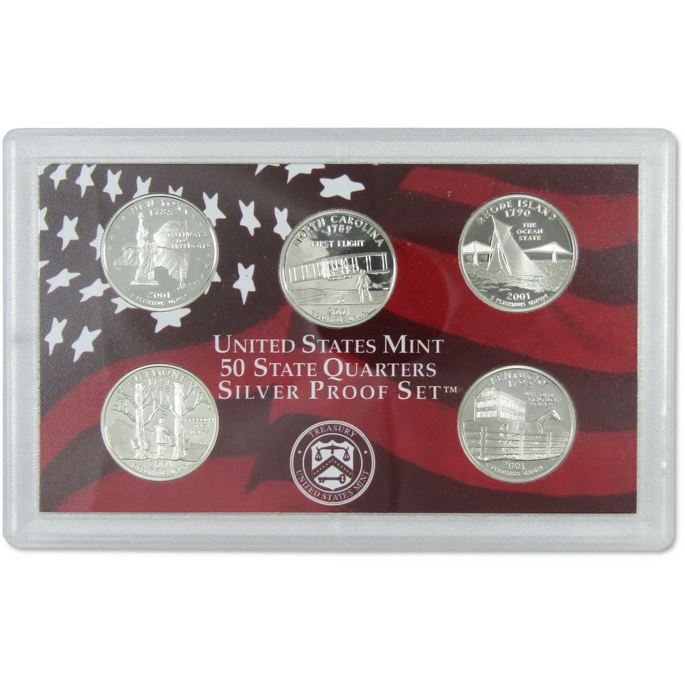 2001 Silver Proof Set U.S. Mint Original Government Packaging OGP COA - Image 4 of 4