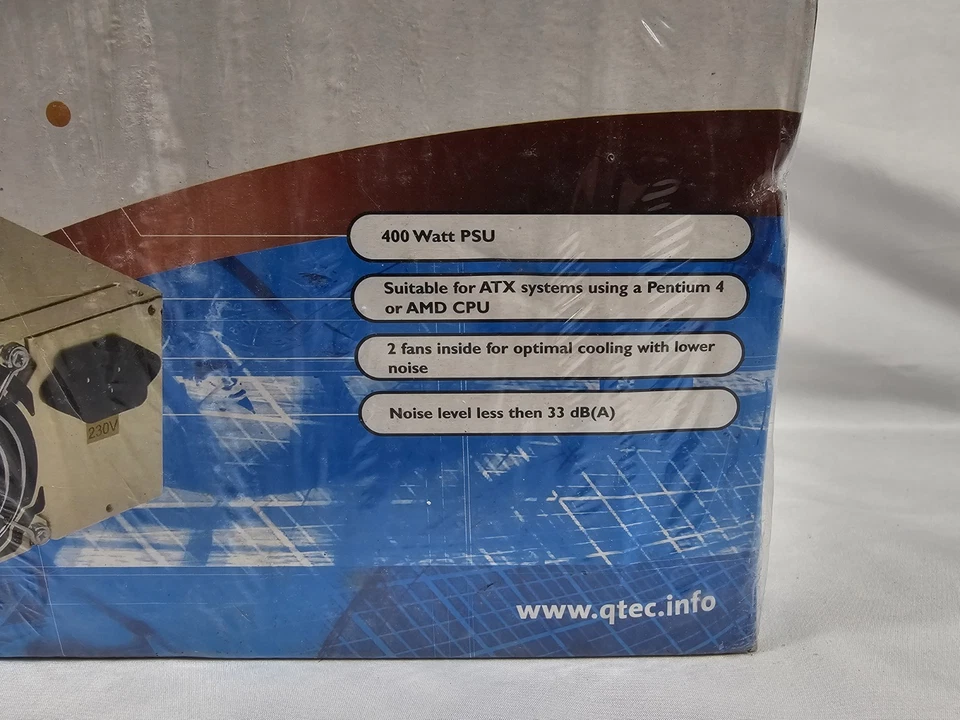 Q-Tec 400w PSU Power Supply - New & Sealed - Pentium 4 - AMD - ATX Systems - Image 2 of 4