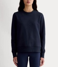 Everlane The Off Duty Terry Crew Neck Sweatshirt Navy Blue Size Medium NWT
