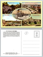 Victoria BC Multi-View Postcard - Princess Victoria Ship, Empress Hotel 1998