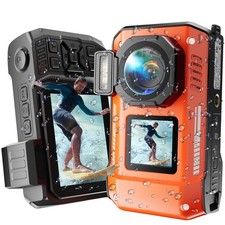 Digital Camera 8K & 33FT Underwater Camera with 64G 2.8 Dual Screen Selfie