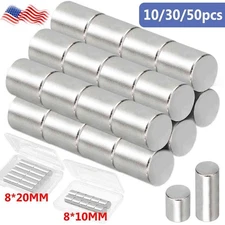 10/20/50X N45 Strong Round Disc Cylinder Magnets 8x10/20mm Rare Earth Neodymium