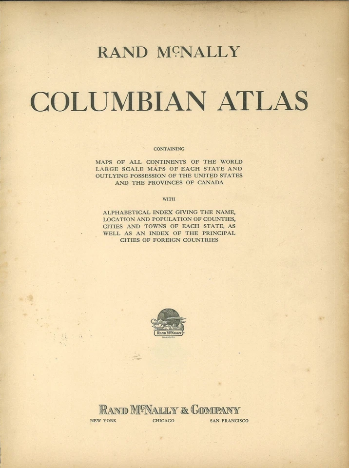 Mapa estatal de Florida 1925 "Cobre" fm 1925 Rand-McNally Atlas VER DESCRIPCIÓN Foto 2 de 3