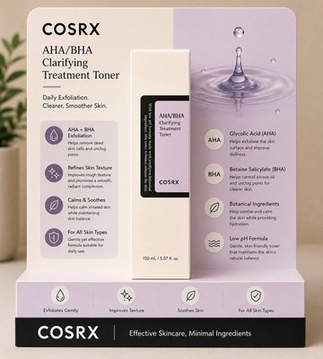 COSRX AHA/BHA Clarifying Treatment Toner 150ml Exfoliating Korean Skincare