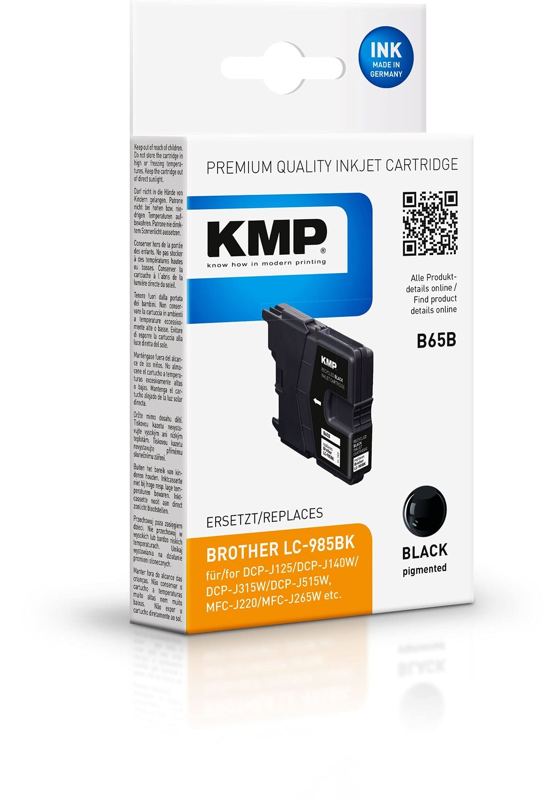 KMP Ink B65B Black Replaces Brother LC985BK Alternative to B33 4990₽