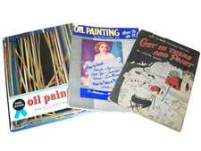 Lot of 3 Vintage Oil Paint  Painting Books Art Artist How to Draw 1950's 40's