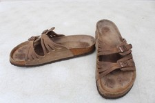 Birkenstock Granada Leather Buckle Strap Sandal Brown Women's 40/9-9.5 Soft Foot