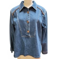 See By Chloe Womans Collared Button- Front Long Sleeve Shirt  US Size 6 - 44