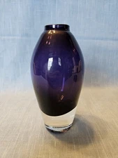Vintage Croscill Home Fashions Purple & Clear Bud Vase 6 1/4" Tall