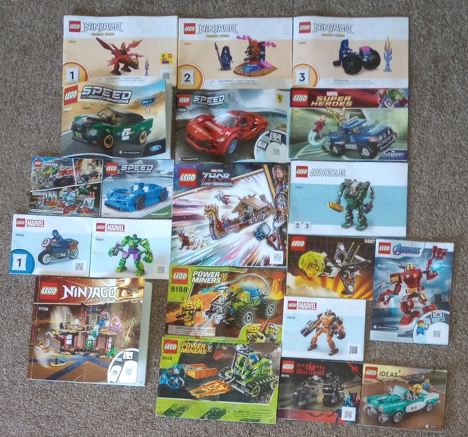 Lot Of 20 Mixed Lego Manuals Ninjado, Marvel, Speed Champ, Power Miners, Avatar - Image 2 of 2