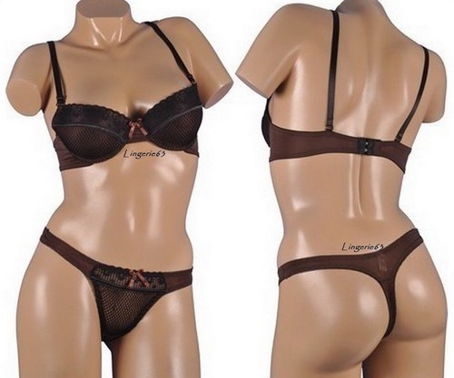 Ens Lingerie Charlott 80B - String Violet - Neuf Avec étiquettes - Corbeille