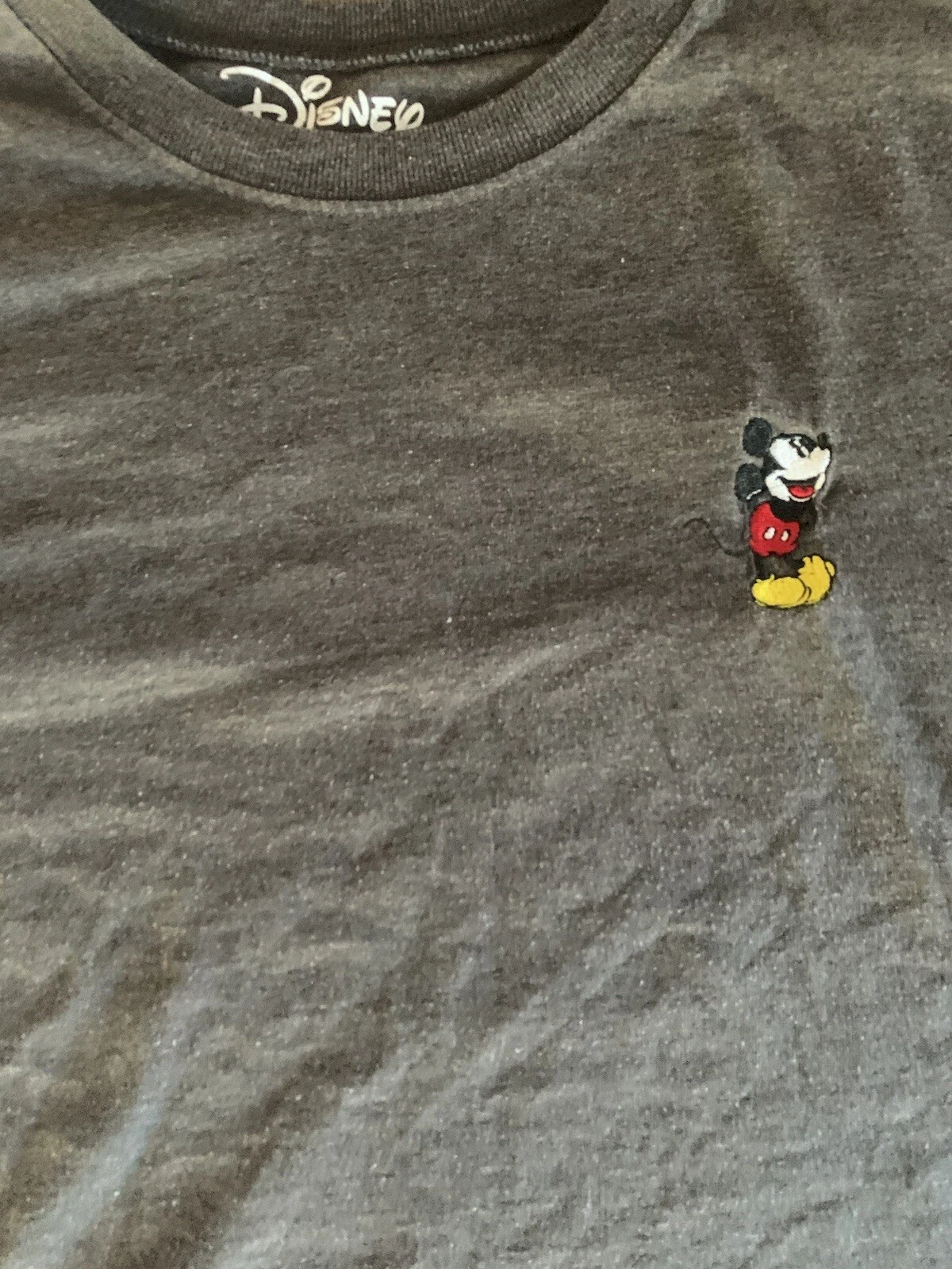 Disney Mickey Mouse Crop Top T Shirt. Women’s Size Medium. Grey