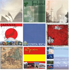 Countries of the World Scrapbook Papers 12x12 Resorts Travel U-CHOOSE 98 Papers