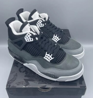 Nike Air Jordan 4 Retro Fear Black Grey White EU 42,5 US 9 Schwarz Weiß Grau Neu