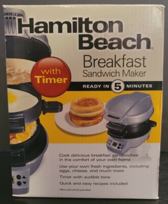 Hamilton Beach Breakfast Sandwich Maker 25478R w Timer Brand New Factory Sealed