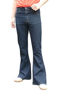 Mens Denim Bell Bottoms Flares Jeans High Rise vtg 60s 70s indie Mod ...