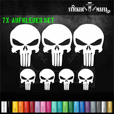 Aufkleber Punisher Totenkopf Decal JDM OEM Skull Auto Tuning Sticker Mafia  - Bild 1 von 3