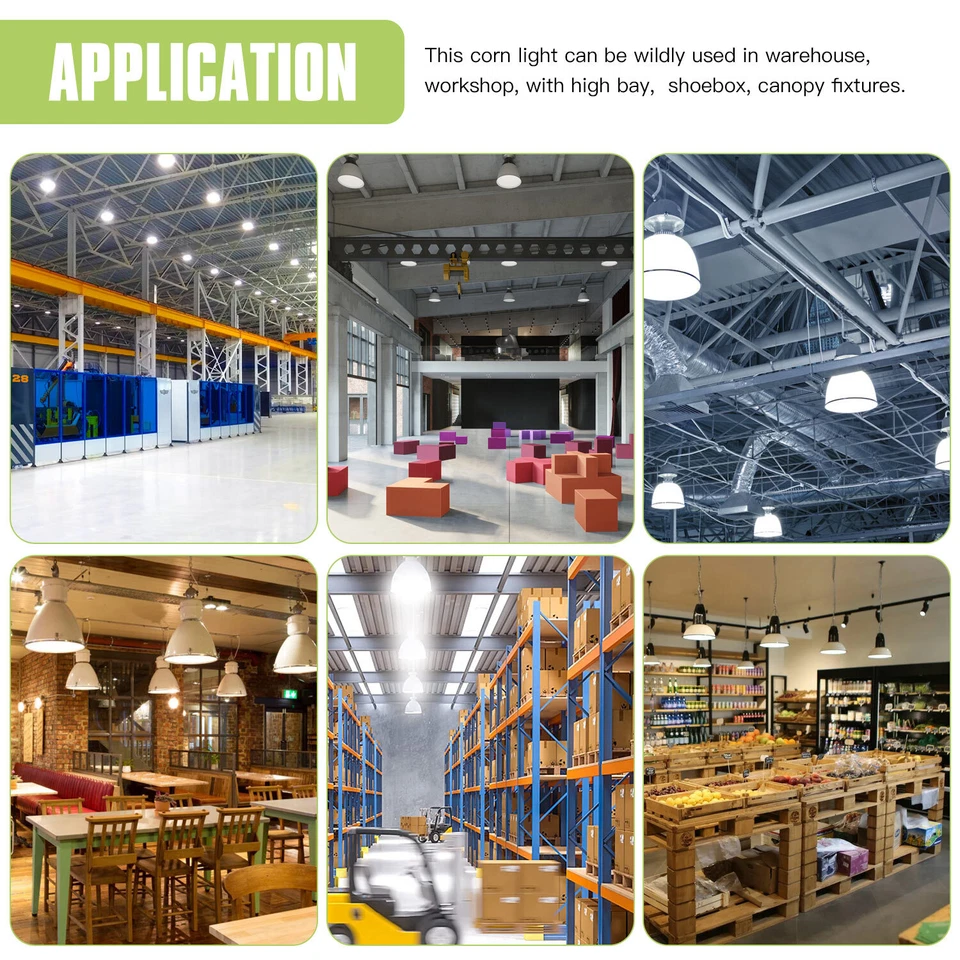 60W/100W/120W/160W/200W/250W LED Corn Bulb Light Factory Warehouse Lamp 277-480V - Image 4 of 4