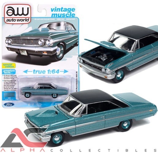 АВТОМИР AWSP174B 1:64 1964 FORD GALAXIE 500XL (ЗЕЛЕНЫЙ ЦВЕТ ДИНАСТИИ)