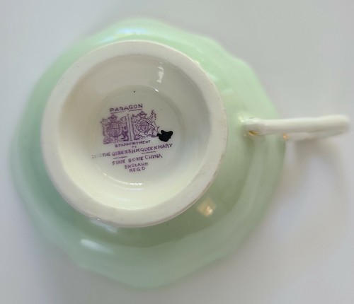 Set tazze da tè e piattini PARAGON floreali pansies verde menta - Foto 8 di 8