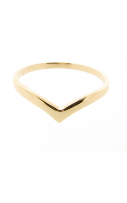 Solid 9ct Yellow Gold V Shape Wishbone Ring Minimalist Stacking