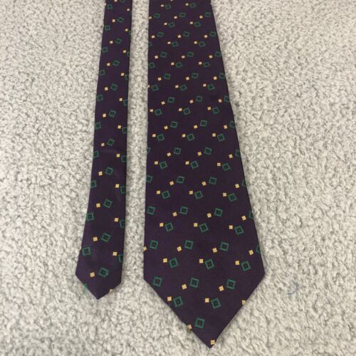 Lauren Ralph Lauren 58" Necktie 100% Silk Purple Geometric Tie - Picture 3 of 5