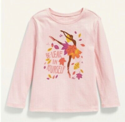 Old Navy Toddler Size 5T ~ Ballerina Long Sleeve T-Shirt .. Be Leaf in Yourself