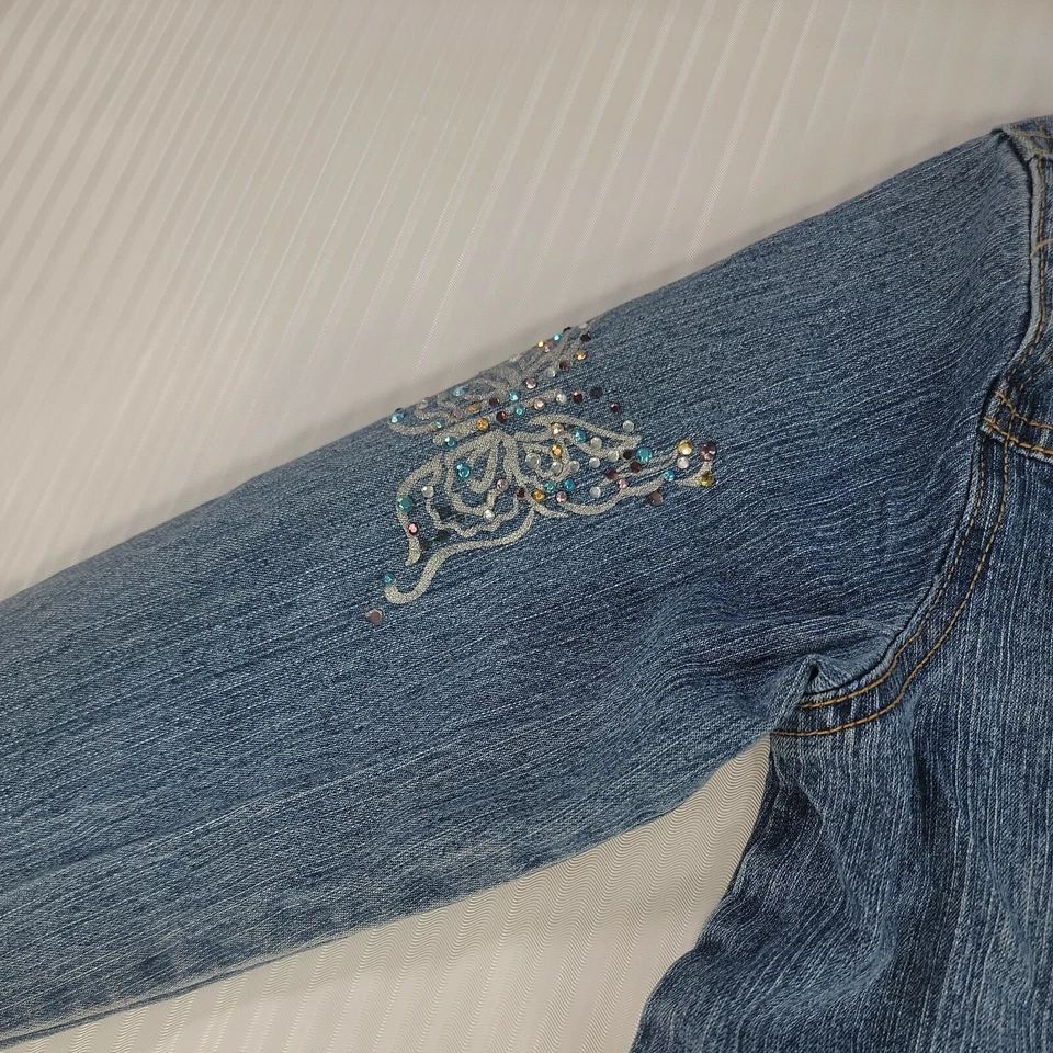 Arizona Jean Co. Chaqueta de jean mediana con botones para niñas Foto 3 de 4