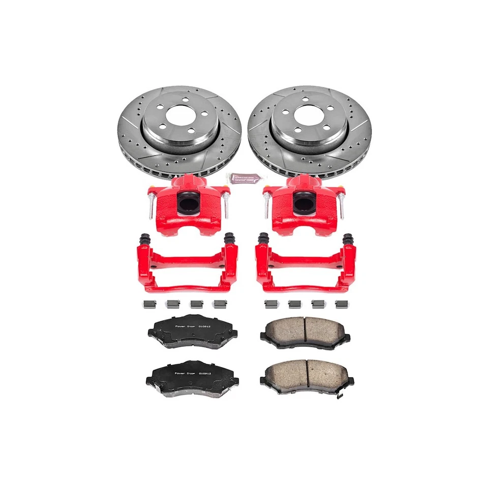 Kit de frenos KC1631 Powerstop con pinzas juego de 2 ruedas delanteras para Jeep Liberty Foto 4 de 4