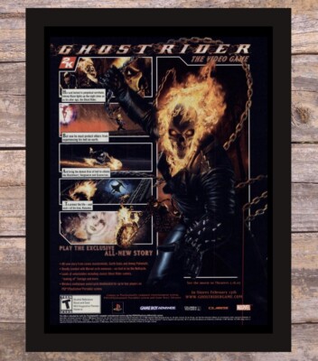 Ghost Rider The Video Game Gameboy Advance Framed Art 2006 Vintage Print Ad 