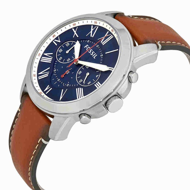 Fossil Men's 44mm Brown Calfskin Band 