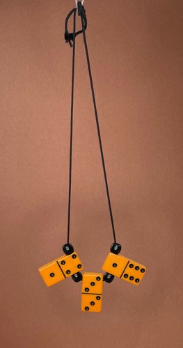 BAKELITE Necklace Vintage Butterscotch Yellow Dominoes Handmade Tested - Picture 8 of 8