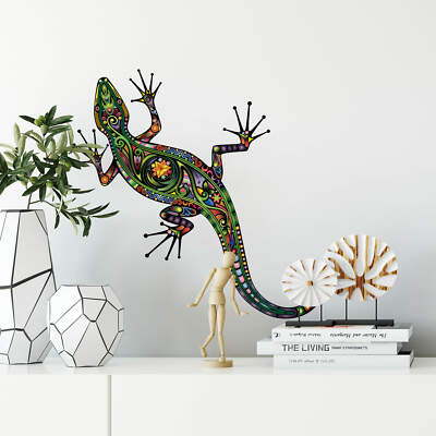 Wandtattoo Wandtattoo Farbenfroher Gecko bunt